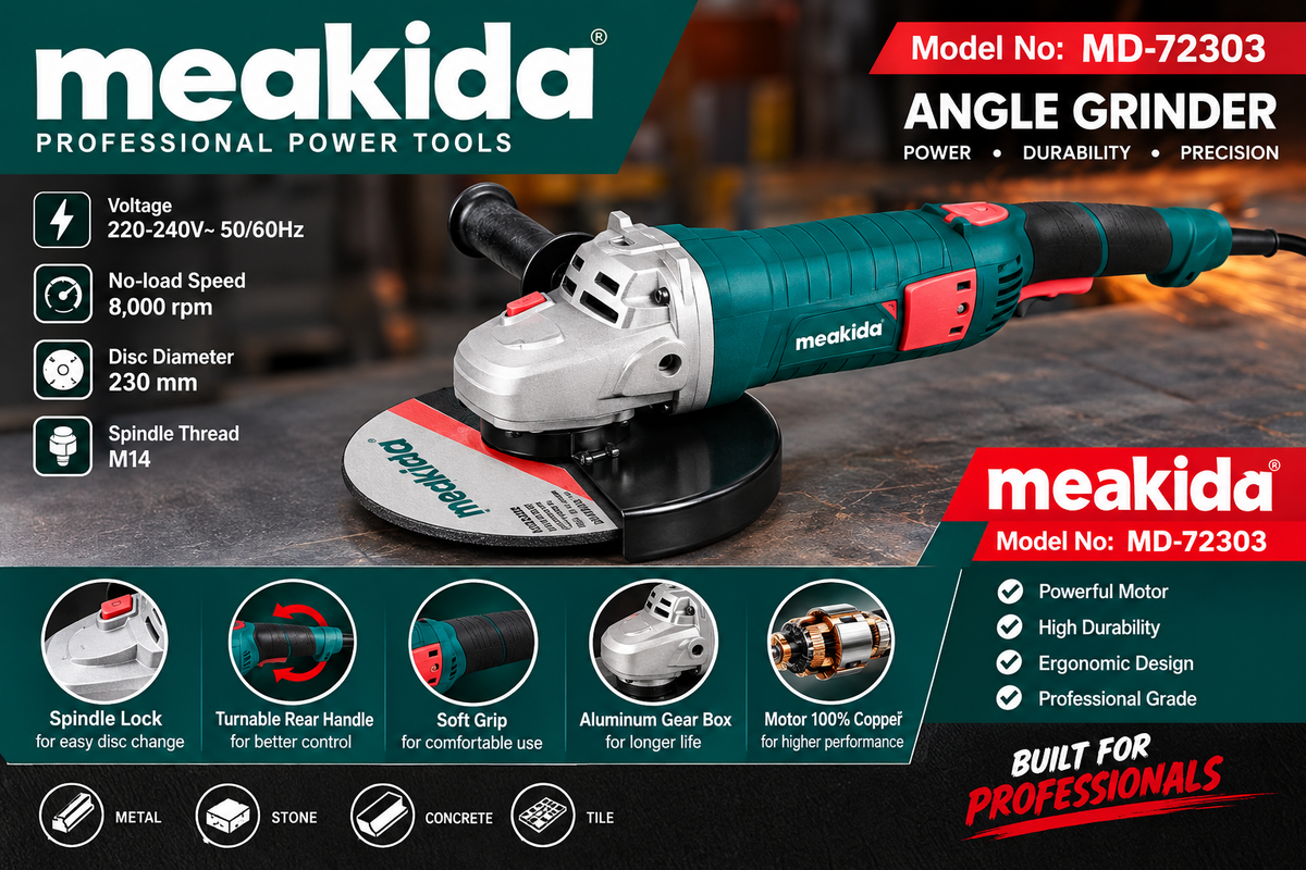 Meakida MD-72303 – Meuleuse d’angle 230 mm