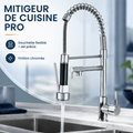 Mitigeur de Cuisine Pro – Finition Chromée avec Douchette Flexible