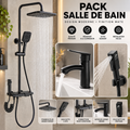 (Pack) Black Luxury Bathroom Shower Set